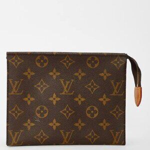 Louis Vuitton Toiletry Pouch 19 Brown Monogram Canvas Clutch Bag 585-092225